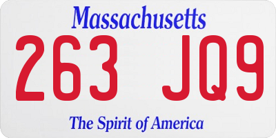 MA license plate 263JQ9