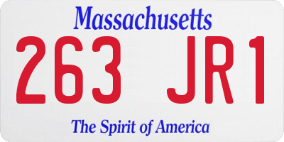 MA license plate 263JR1