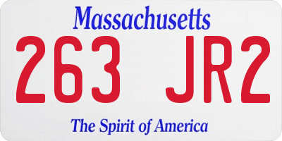MA license plate 263JR2