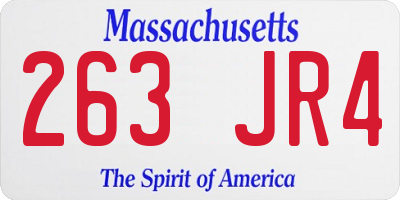 MA license plate 263JR4
