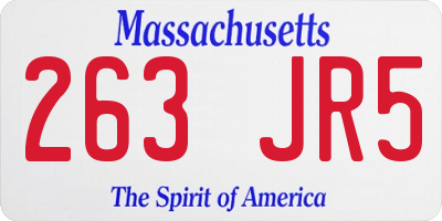 MA license plate 263JR5