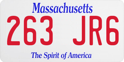 MA license plate 263JR6