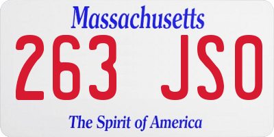 MA license plate 263JS0
