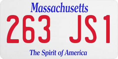 MA license plate 263JS1