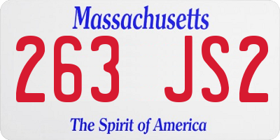 MA license plate 263JS2