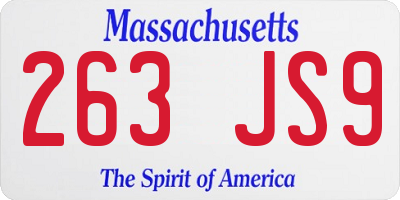 MA license plate 263JS9