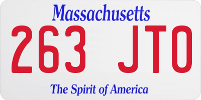 MA license plate 263JT0
