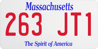 MA license plate 263JT1