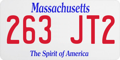 MA license plate 263JT2