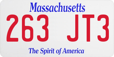 MA license plate 263JT3