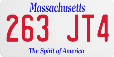 MA license plate 263JT4