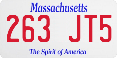 MA license plate 263JT5