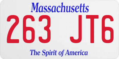 MA license plate 263JT6
