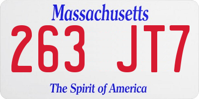MA license plate 263JT7