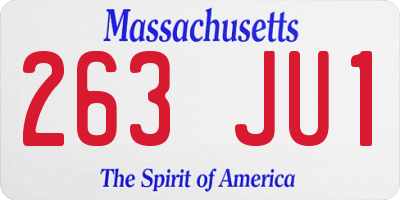MA license plate 263JU1
