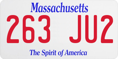 MA license plate 263JU2