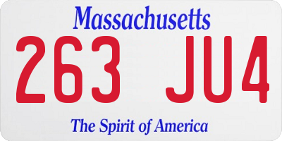 MA license plate 263JU4