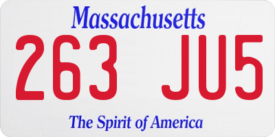 MA license plate 263JU5