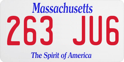 MA license plate 263JU6