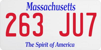 MA license plate 263JU7