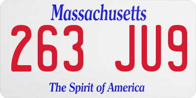 MA license plate 263JU9