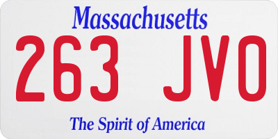 MA license plate 263JV0