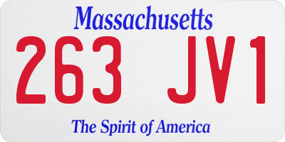 MA license plate 263JV1