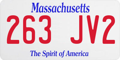 MA license plate 263JV2