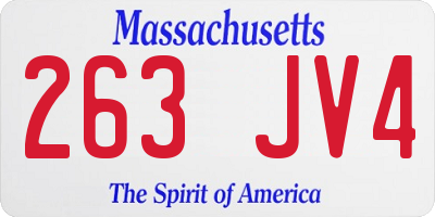MA license plate 263JV4
