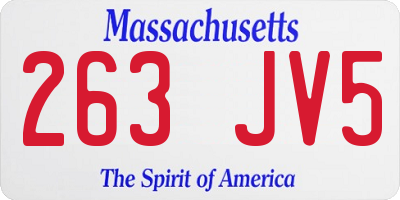 MA license plate 263JV5