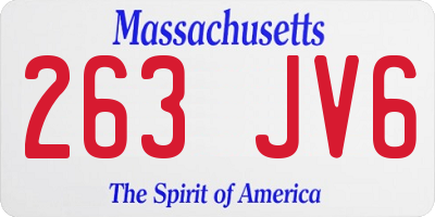 MA license plate 263JV6