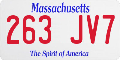 MA license plate 263JV7