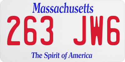 MA license plate 263JW6