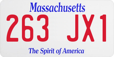 MA license plate 263JX1