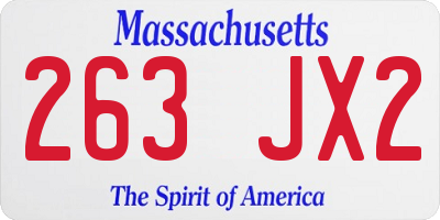 MA license plate 263JX2