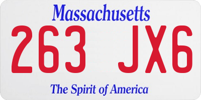MA license plate 263JX6