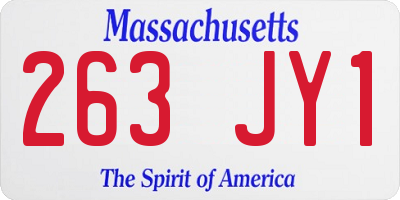 MA license plate 263JY1