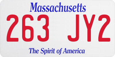 MA license plate 263JY2