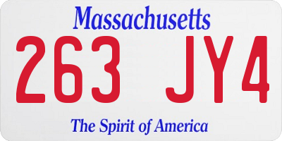 MA license plate 263JY4