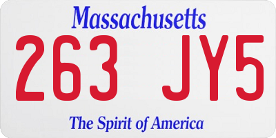MA license plate 263JY5
