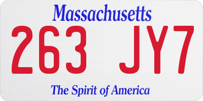 MA license plate 263JY7