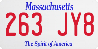 MA license plate 263JY8