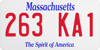 MA license plate 263KA1