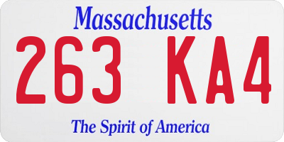MA license plate 263KA4