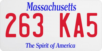 MA license plate 263KA5