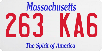 MA license plate 263KA6