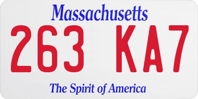 MA license plate 263KA7