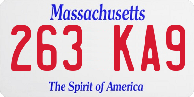 MA license plate 263KA9