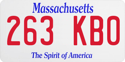 MA license plate 263KB0