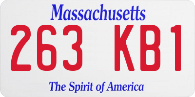 MA license plate 263KB1
